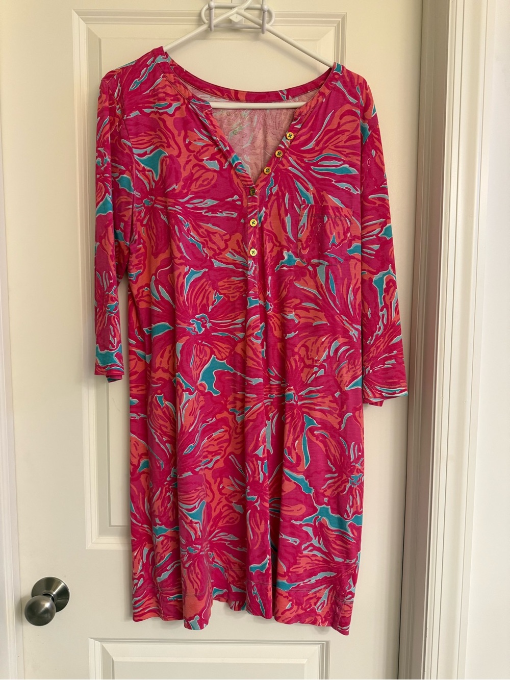 🦩Lilly Pulitzer Pink and Light Blue Palomino dress🦩